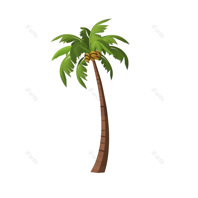 元素图片,树木元素,树叶PNG,椰子免抠素材